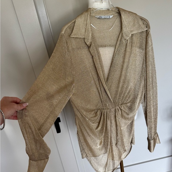 Zara Metallic Knit Top - Picture 2 of 4